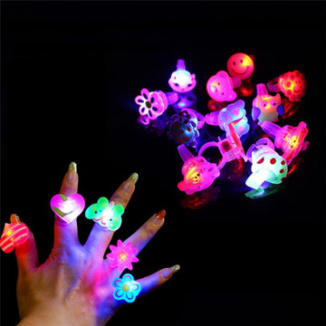5pcs Cute Flashing Rings Luminous Toys for Kids Cartoon Led Light Finger Glowing Toys Baby Girl Birthday Gift daiiibabyyy